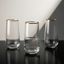 Rakle Altın Yaldızlı Rimli Mşrbt Bardak 3'lü 470cc