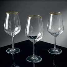 Rakle Altn Yaldızlı Rimli Ayaklı Su Bardak 3'lü 470 cc