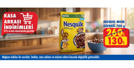 50 TL ve üzeri alışverişte 130.00 TL!