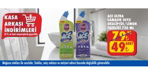 50 TL ve üzeri alışverişte 49.00 TL!