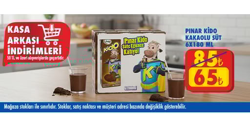 50 TL ve üzeri alışverişte 65.00 TL!