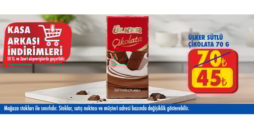 50 TL ve üzeri alışverişte 45.00 TL!