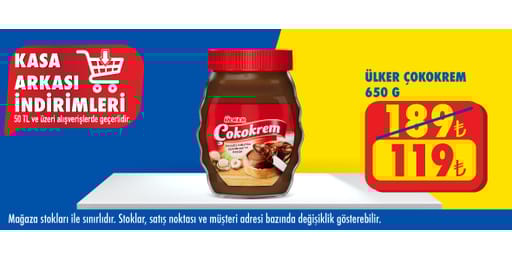 50 TL ve üzeri alışverişte 119.00 TL!
