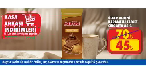 50 TL ve üzeri alışverişte 45.00 TL!