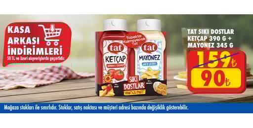 50 TL ve üzeri alışverişte 90.00 TL!