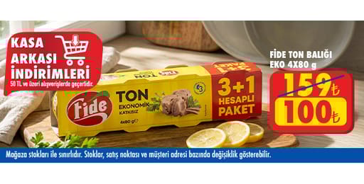 50 TL ve üzeri alışverişte 100.00 TL!