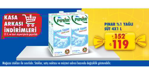 25 TL ve üzeri alışverişte 119.00 TL!
