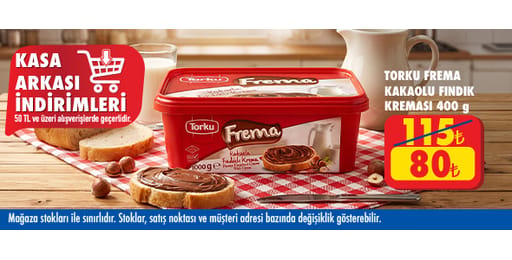 50 TL ve üzeri alışverişte 80.00 TL!