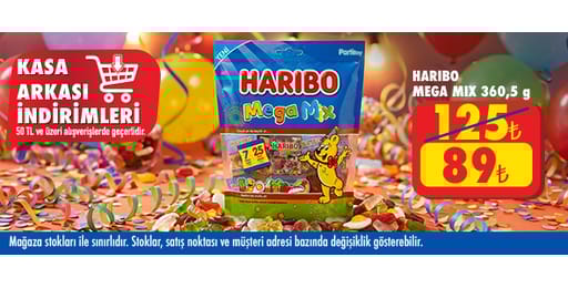 50 TL ve üzeri alışverişte 89.00 TL!