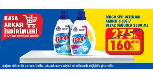 50 TL ve üzeri alışverişte 160.00 TL!