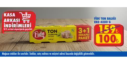 50 TL ve üzeri alışverişte 100.00 TL!