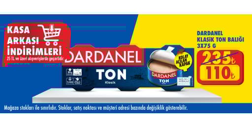 25 TL ve üzeri alışverişte 110.00 TL!
