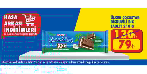 50 TL ve üzeri alışverişte 79.00 TL!