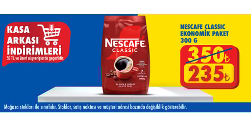 50 TL ve üzeri alışverişte 235.00 TL!