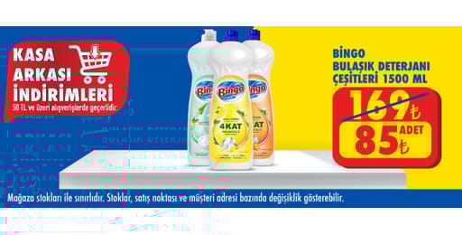 50 TL ve üzeri alışverişte 85.00 TL!