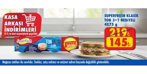 50 TL ve üzeri alışverişte 145.00 TL!