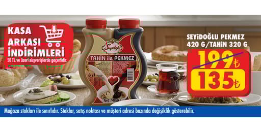 50 TL ve üzeri alışverişte 135.00 TL!