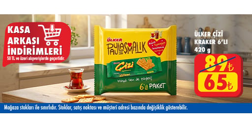50 TL ve üzeri alışverişte 65.00 TL!