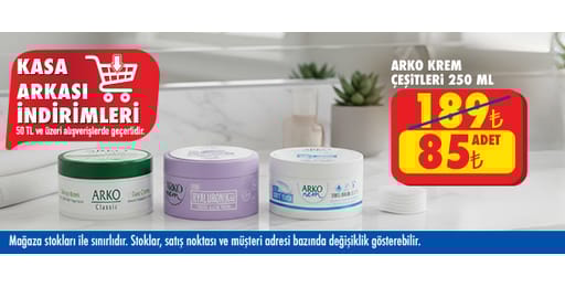 50 TL ve üzeri alışverişte 85.00 TL!