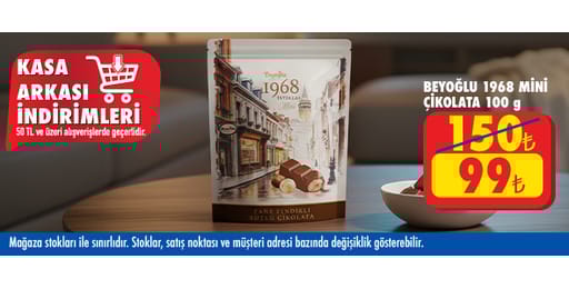 50 TL ve üzeri alışverişte 99.00 TL!