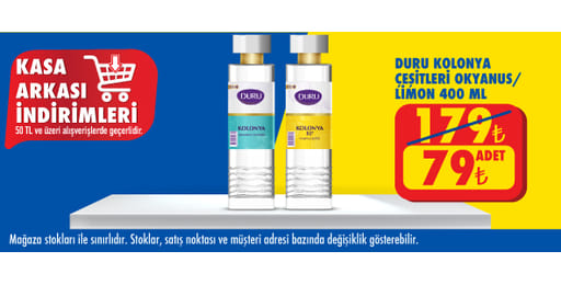 50 TL ve üzeri alışverişte 79.00 TL!