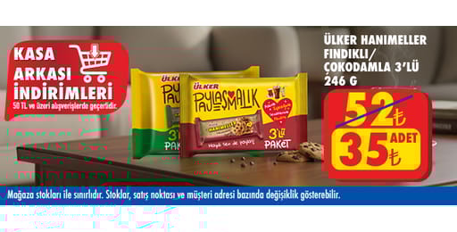 50 TL ve üzeri alışverişte 35.00 TL!