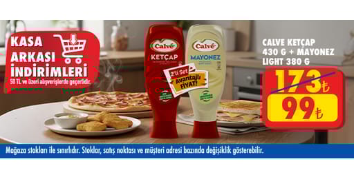 50 TL ve üzeri alışverişte 99.00 TL!