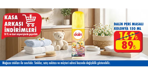 50 TL ve üzeri alışverişte 89.00 TL!