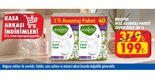 50 TL ve üzeri alışverişte 199.00 TL!