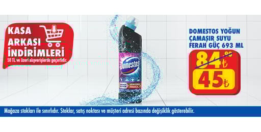 50 TL ve üzeri alışverişte 45.00 TL!