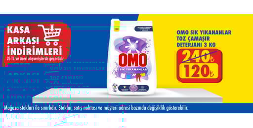 25 TL ve üzeri alışverişte 120.00 TL!