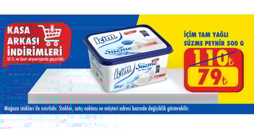 50 TL ve üzeri alışverişte 79.00 TL!