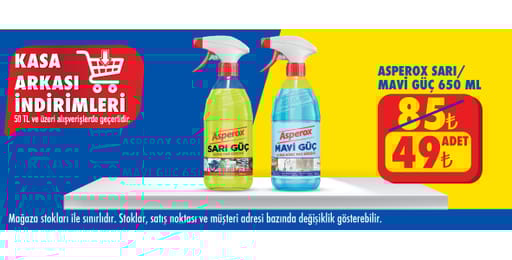 50 TL ve üzeri alışverişte 49.00 TL!