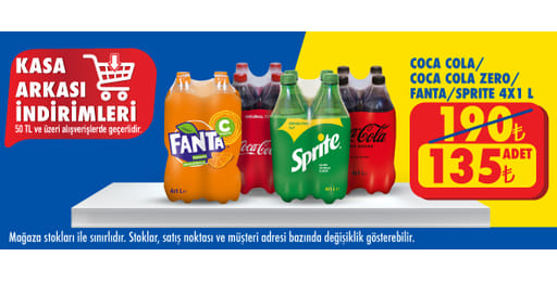 50 TL ve üzeri alışverişte 135.00 TL!