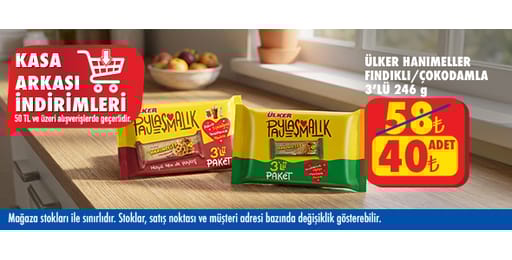 50 TL ve üzeri alışverişte 40.00 TL!