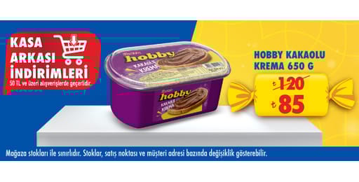 50 TL ve üzeri alışverişte 85.00 TL!