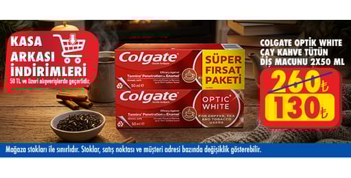 50 TL ve üzeri alışverişte 130.00 TL!
