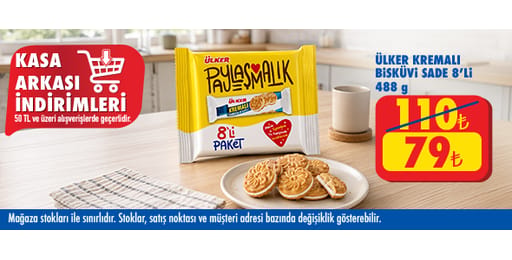 50 TL ve üzeri alışverişte 79.00 TL!