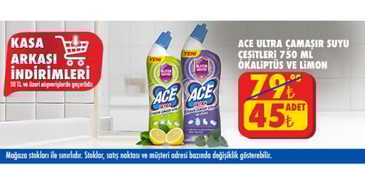 50 TL ve üzeri alışverişte 45.00 TL!