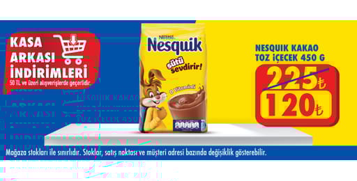50 TL ve üzeri alışverişte 120.00 TL!