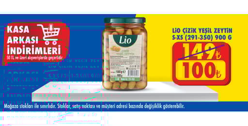 50 TL ve üzeri alışverişte 100.00 TL!