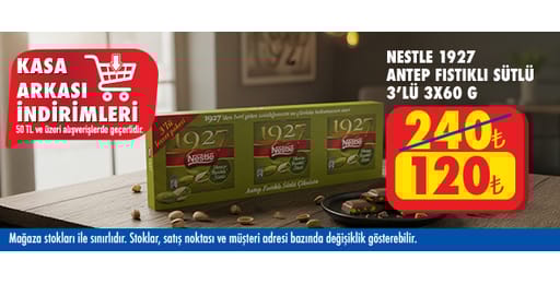50 TL ve üzeri alışverişte 120.00 TL!