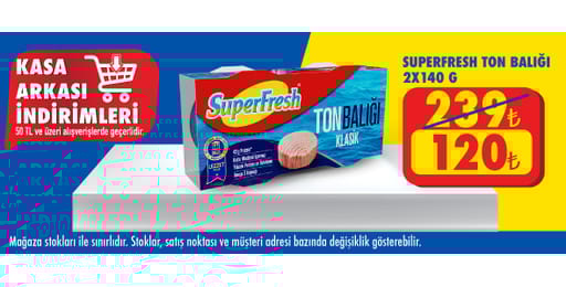 50 TL ve üzeri alışverişte 120.00 TL!
