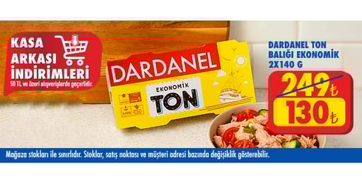 50 TL ve üzeri alışverişte 130.00 TL!