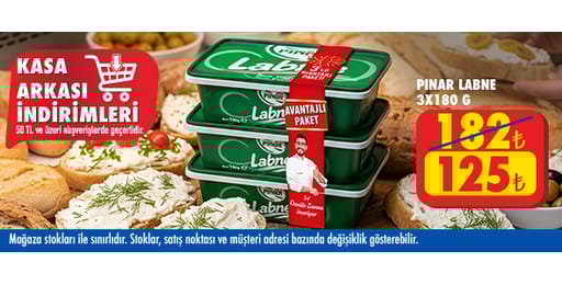 50 TL ve üzeri alışverişte 125.00 TL!