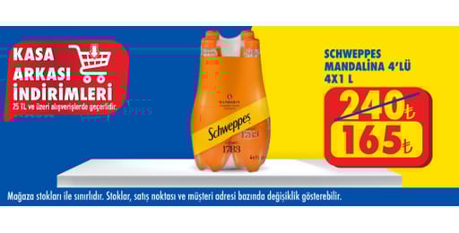 25 TL ve üzeri alışverişte 165.00 TL!