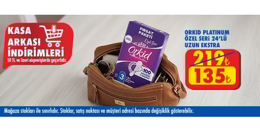 50 TL ve üzeri alışverişte 135.00 TL!