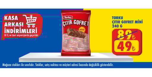50 TL ve üzeri alışverişte 49.00 TL!