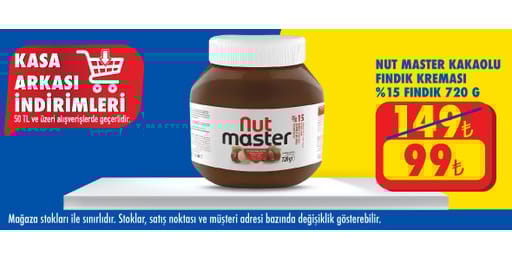 50 TL ve üzeri alışverişte 99.00 TL!