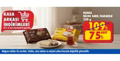 50 TL ve üzeri alışverişte 75.00 TL!